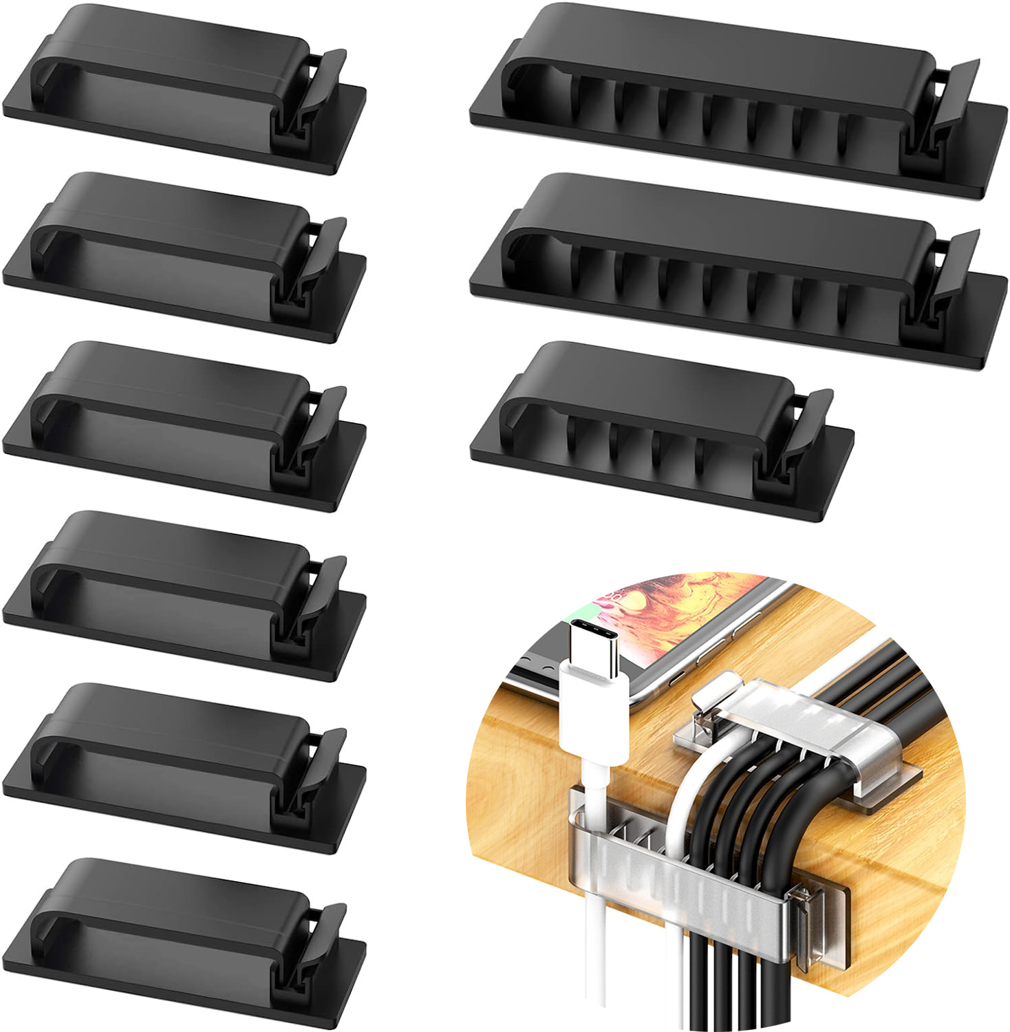Cable Staple Clip - Кабельный органайзер Самоклеящиеся зажимы для кабеля